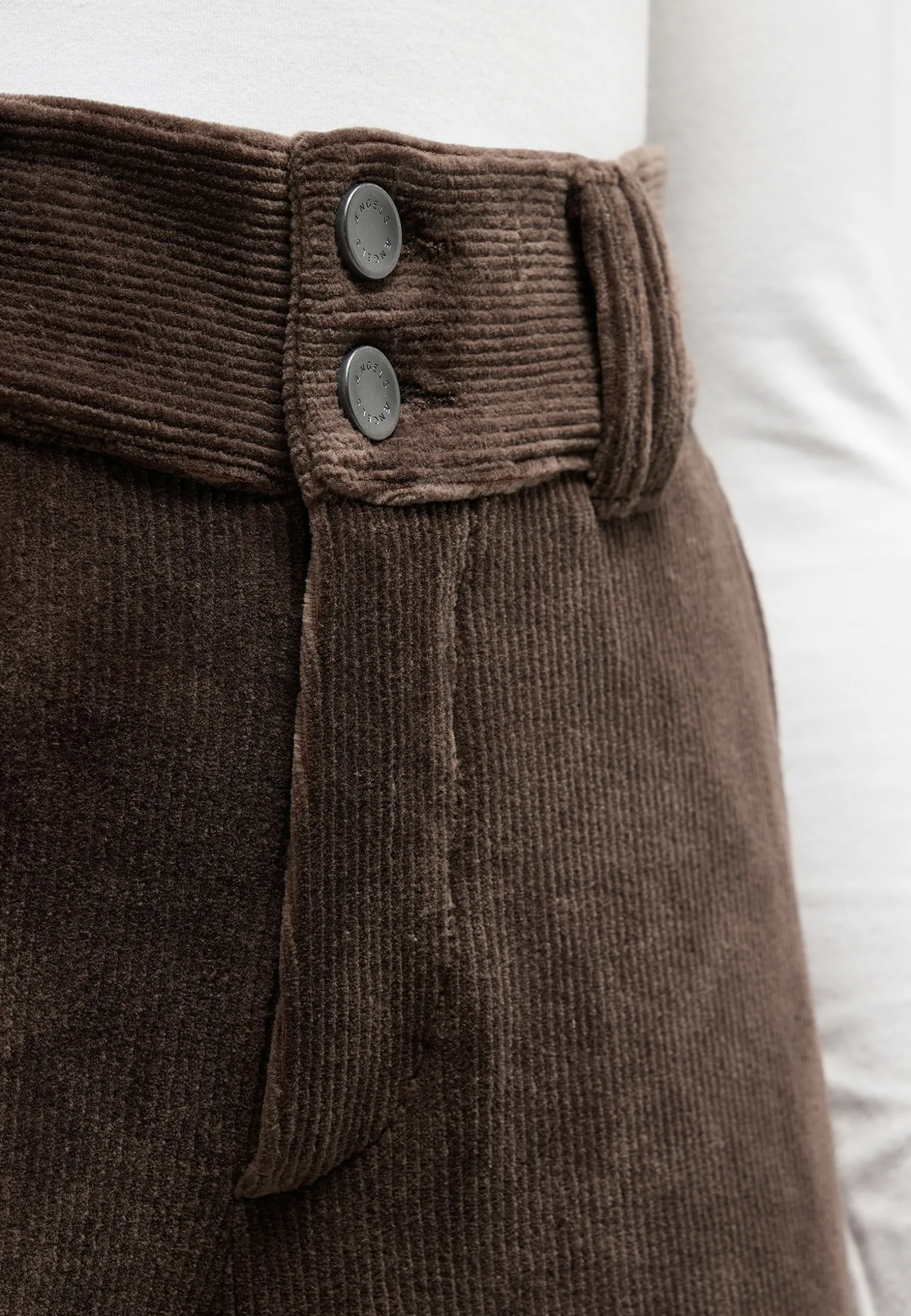Corduroy Button Wide Leg Pants