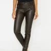Faux leather pants Skinny Pocket Zip in solid design