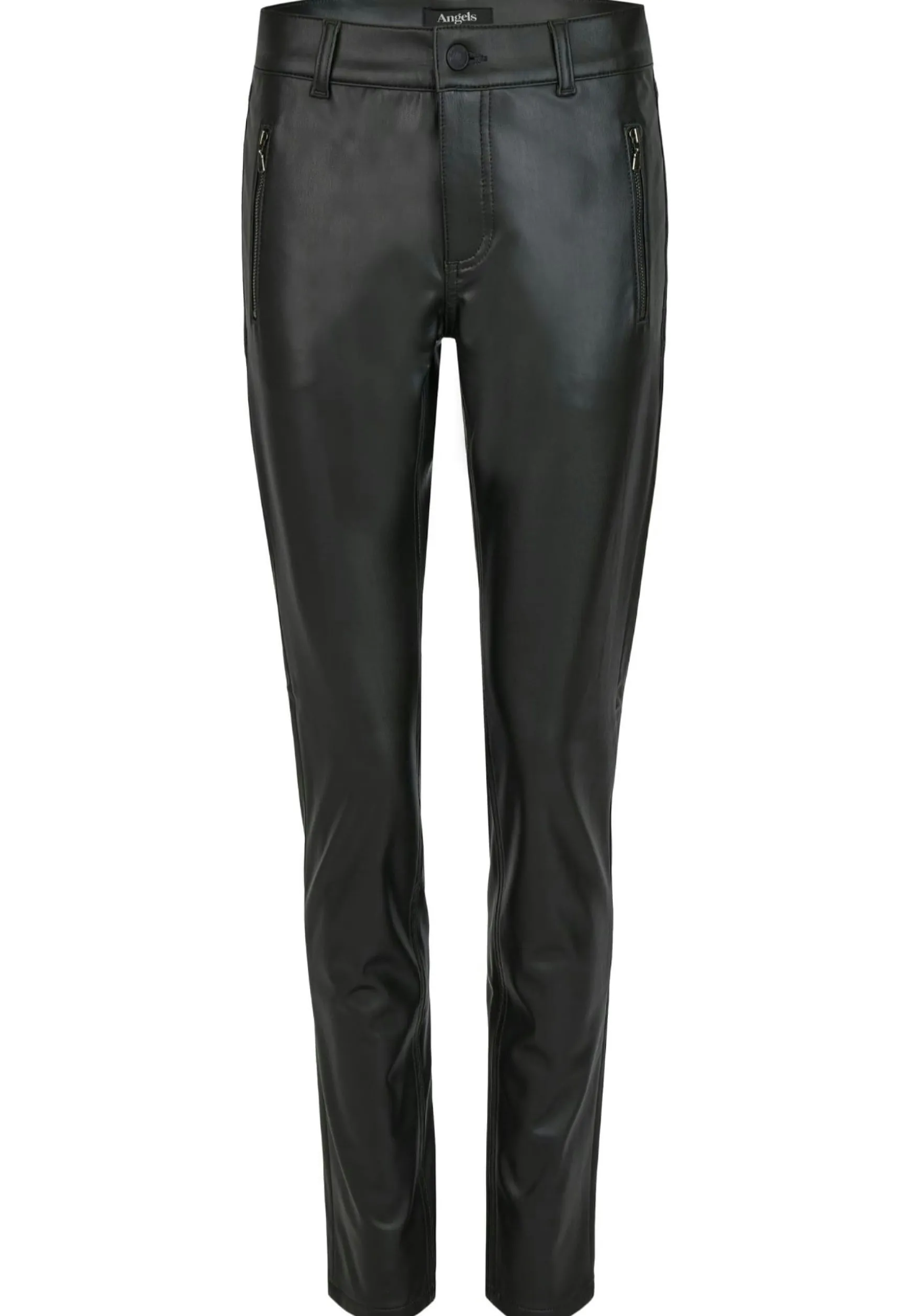 Faux leather pants Skinny Pocket Zip in solid design
