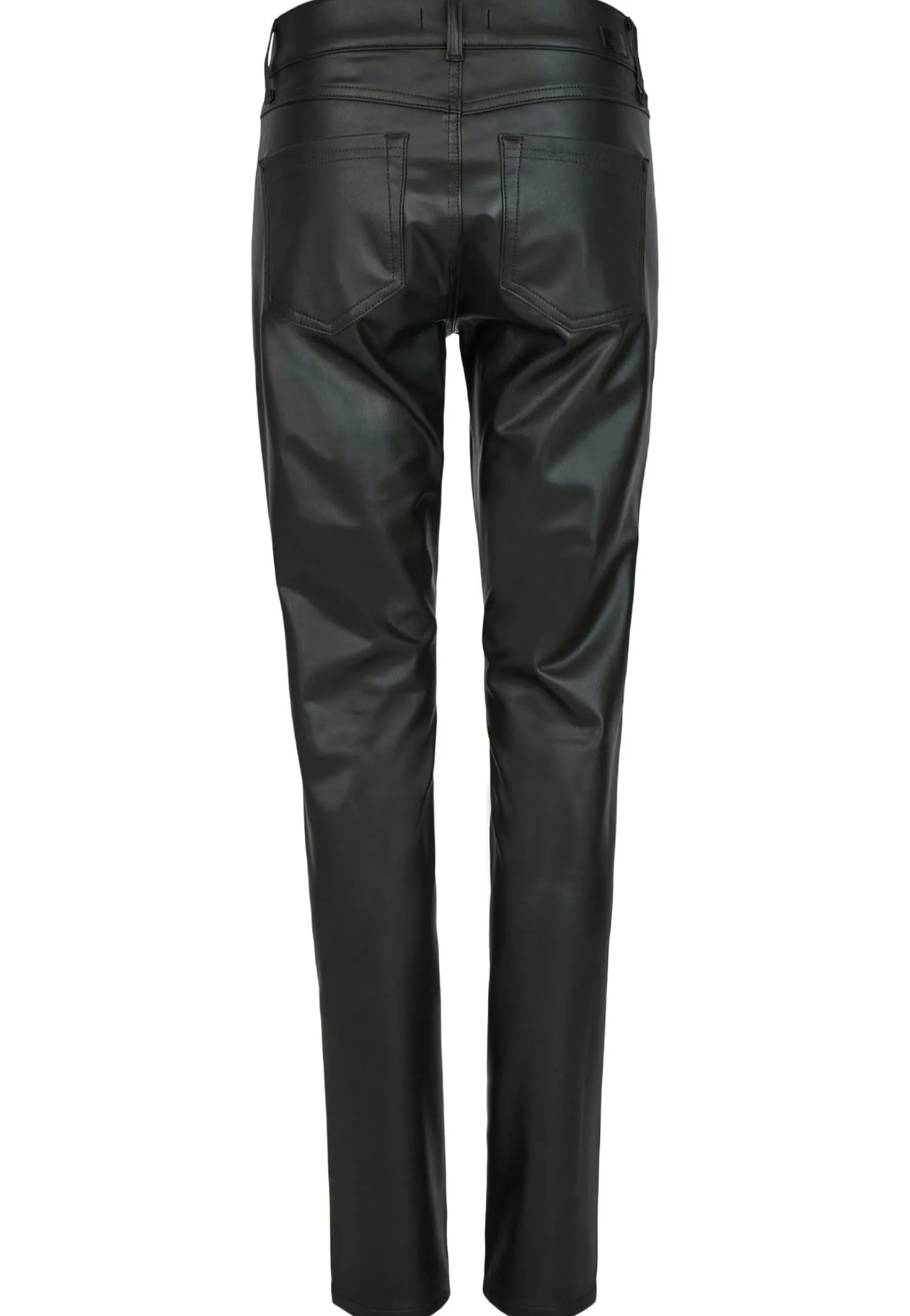 Faux leather pants Skinny Pocket Zip in solid design