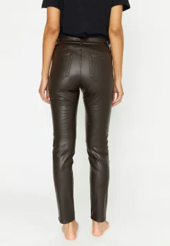 Faux leather pants Skinny Pocket Zip in solid design