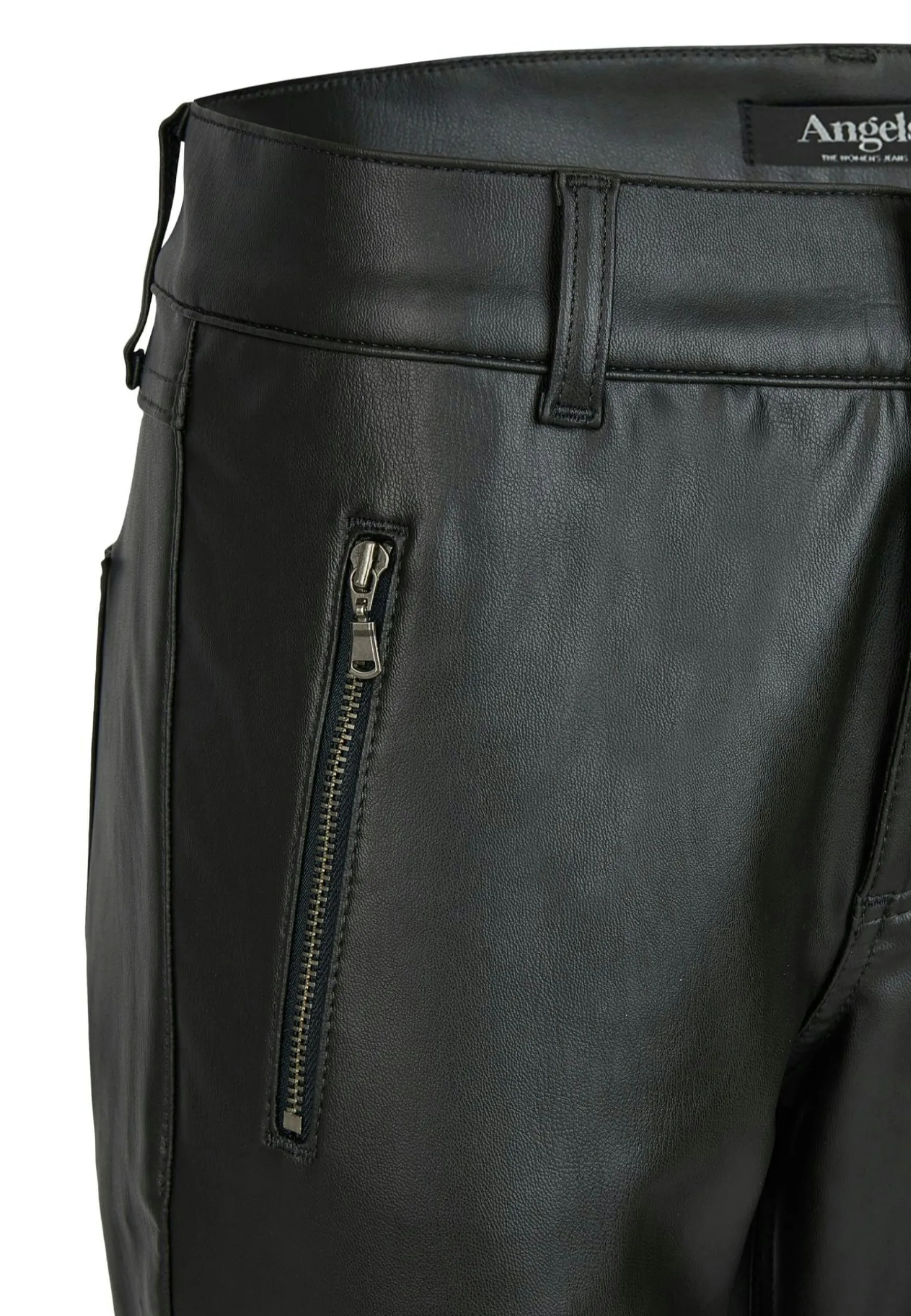 Faux leather pants Skinny Pocket Zip in solid design