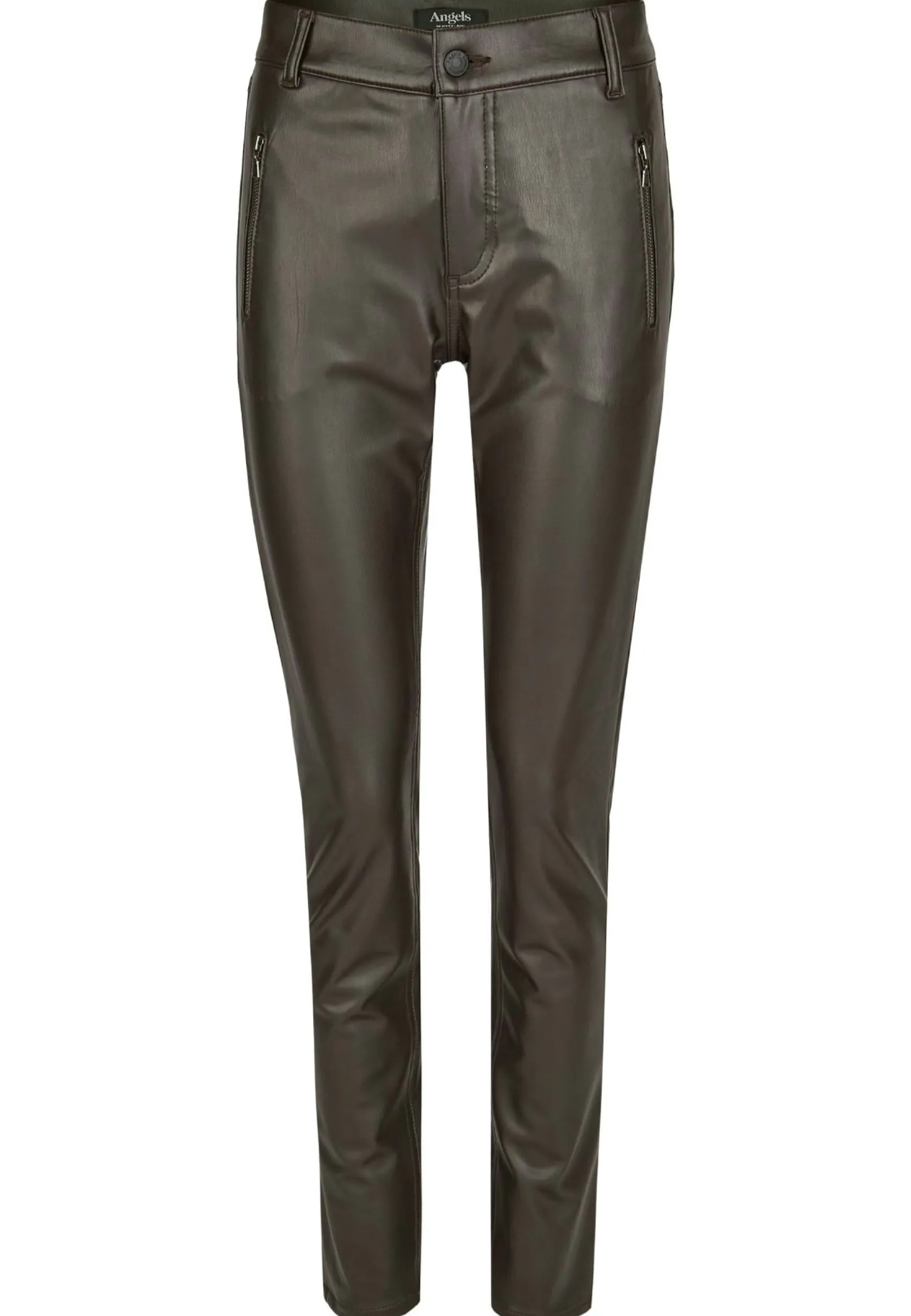 Faux leather pants Skinny Pocket Zip in solid design
