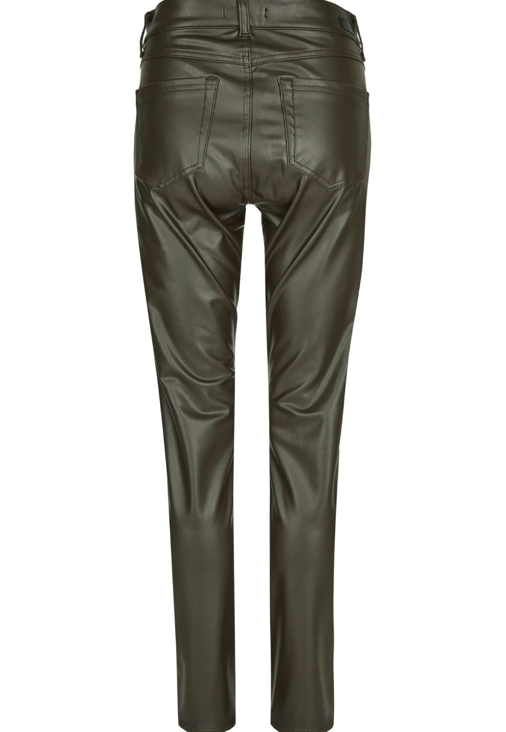 Faux leather pants Skinny Pocket Zip in solid design