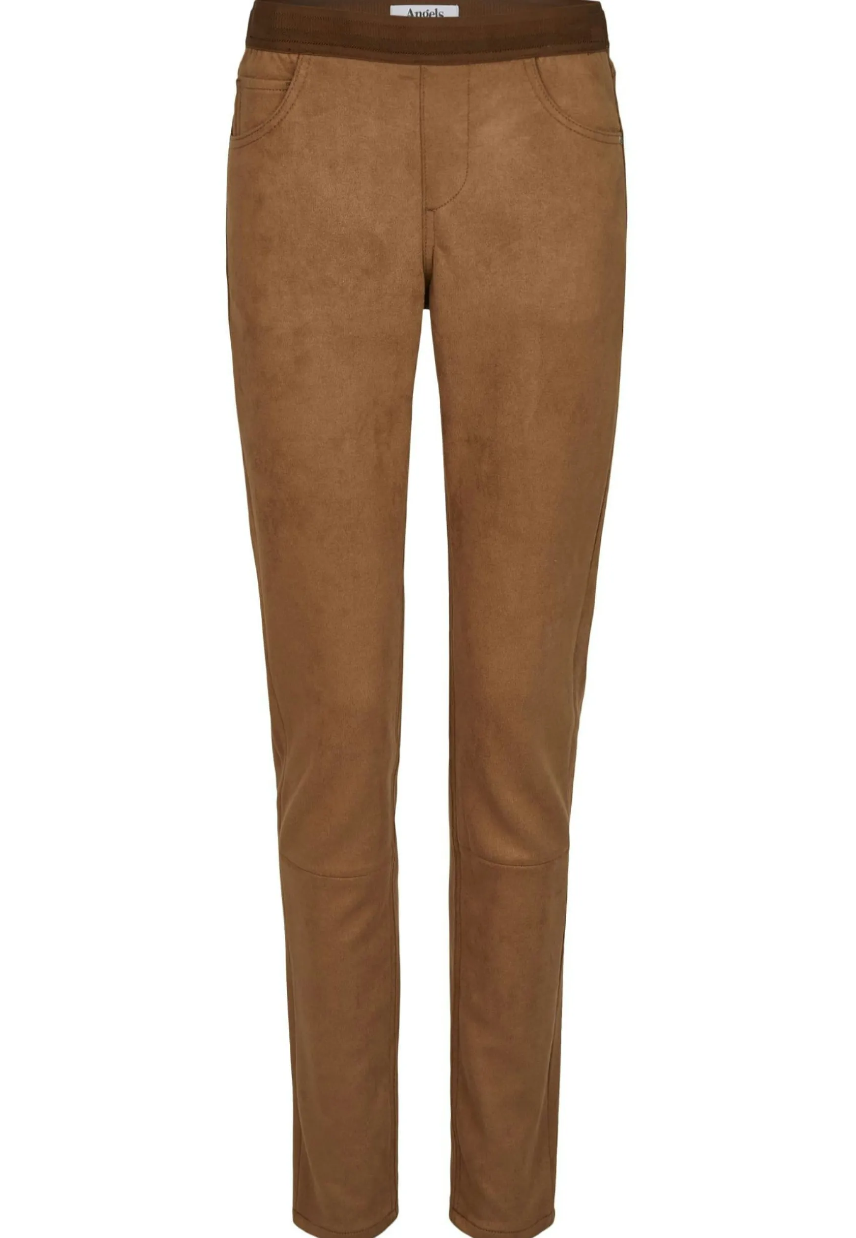 Faux leather skinny pants Shape Seam with decorative stitching
