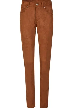 Faux leather skinny pants in solid design
