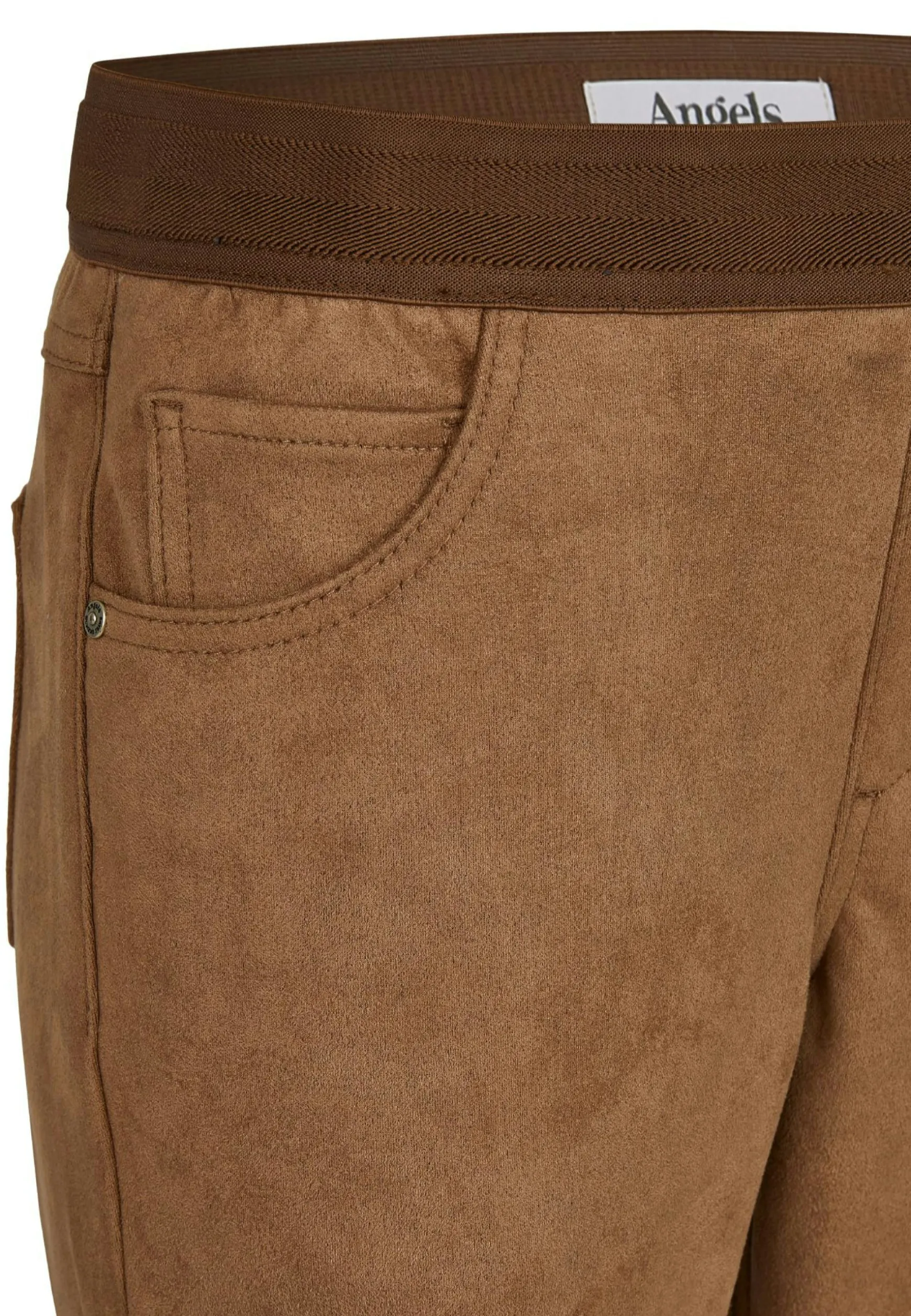 Faux leather skinny pants Shape Seam with decorative stitching