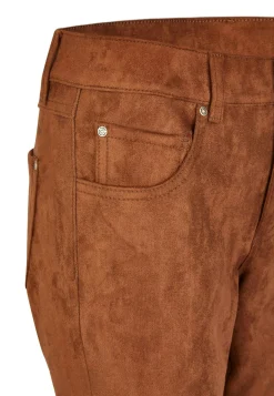 Faux leather skinny pants in solid design