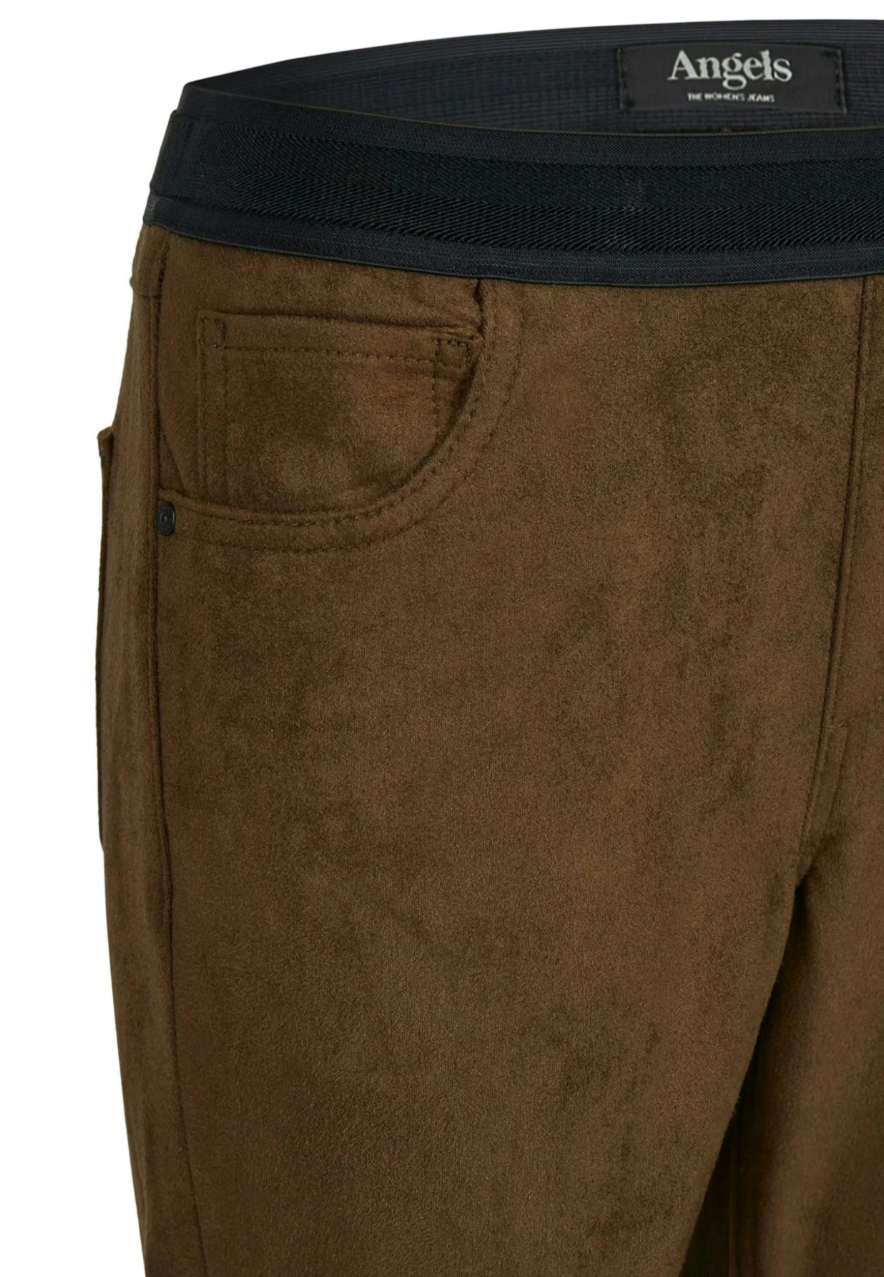 Faux leather skinny pants Shape Seam with decorative stitching