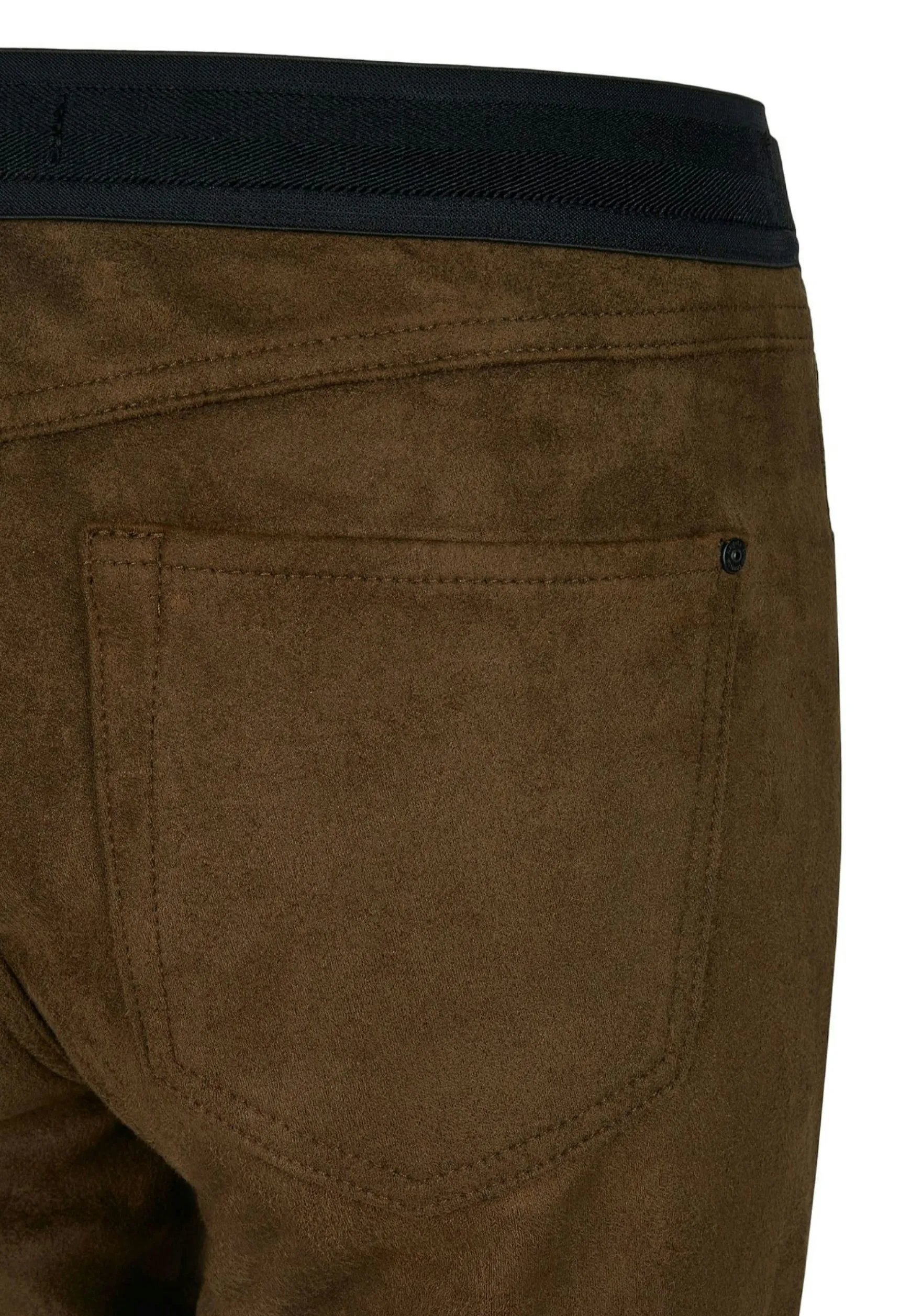Faux leather skinny pants Shape Seam with decorative stitching