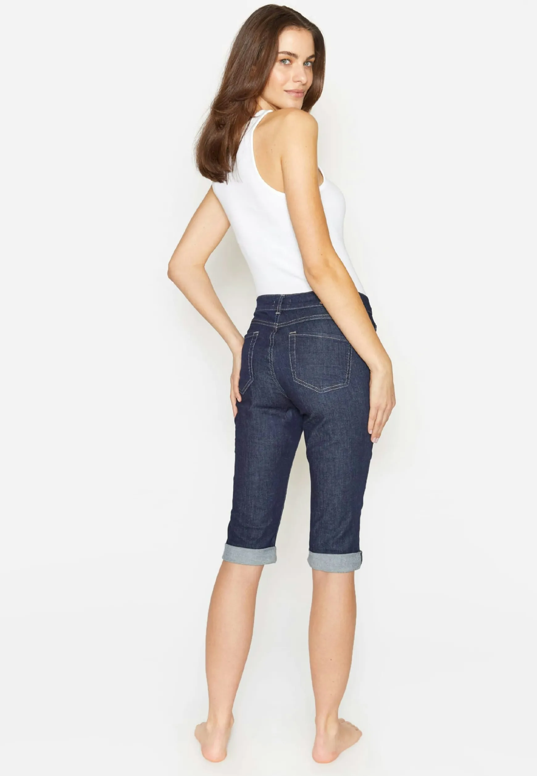 Jeans Capri TU with distressed look
