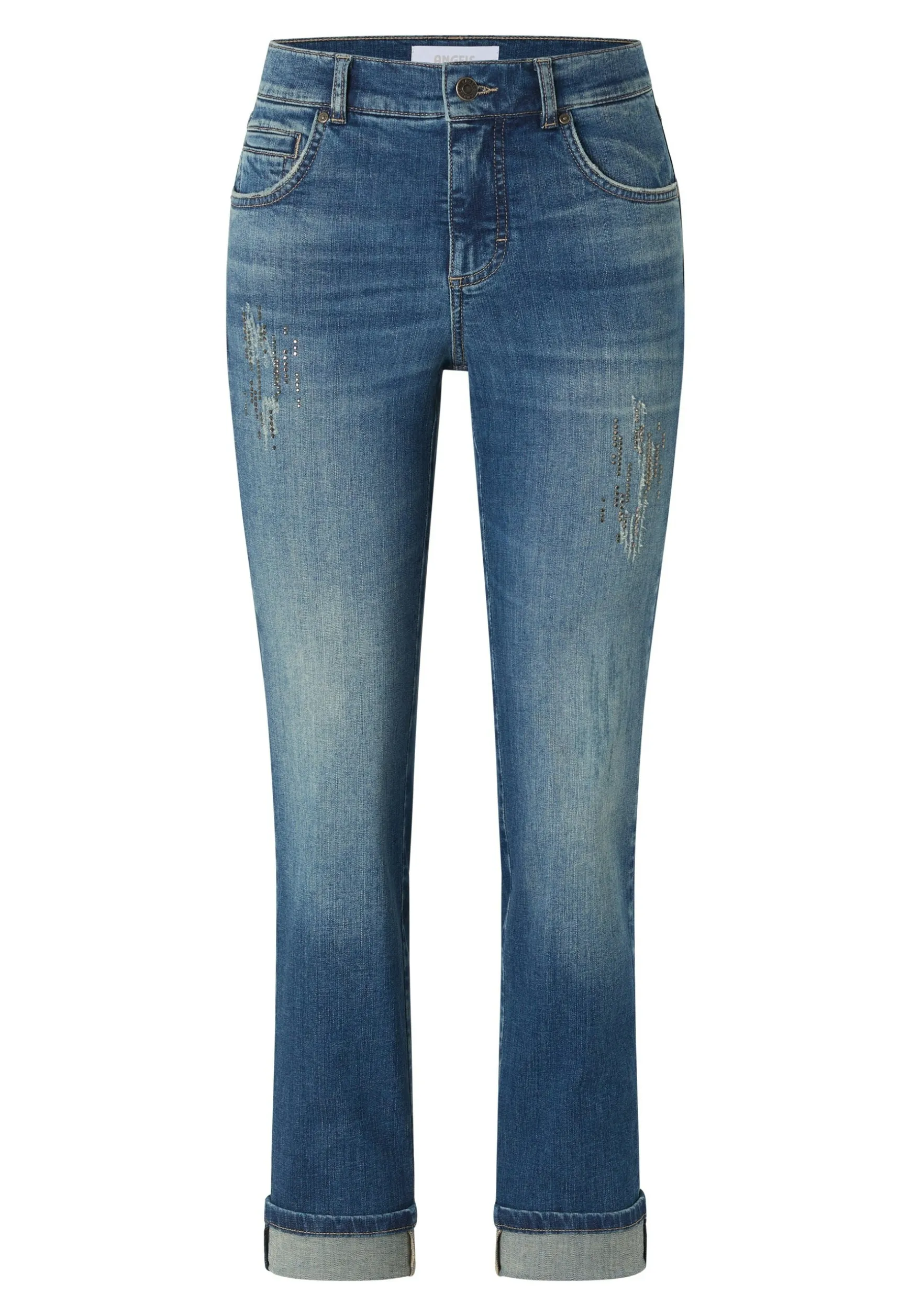 Jeans Cici Crop with rhinestones