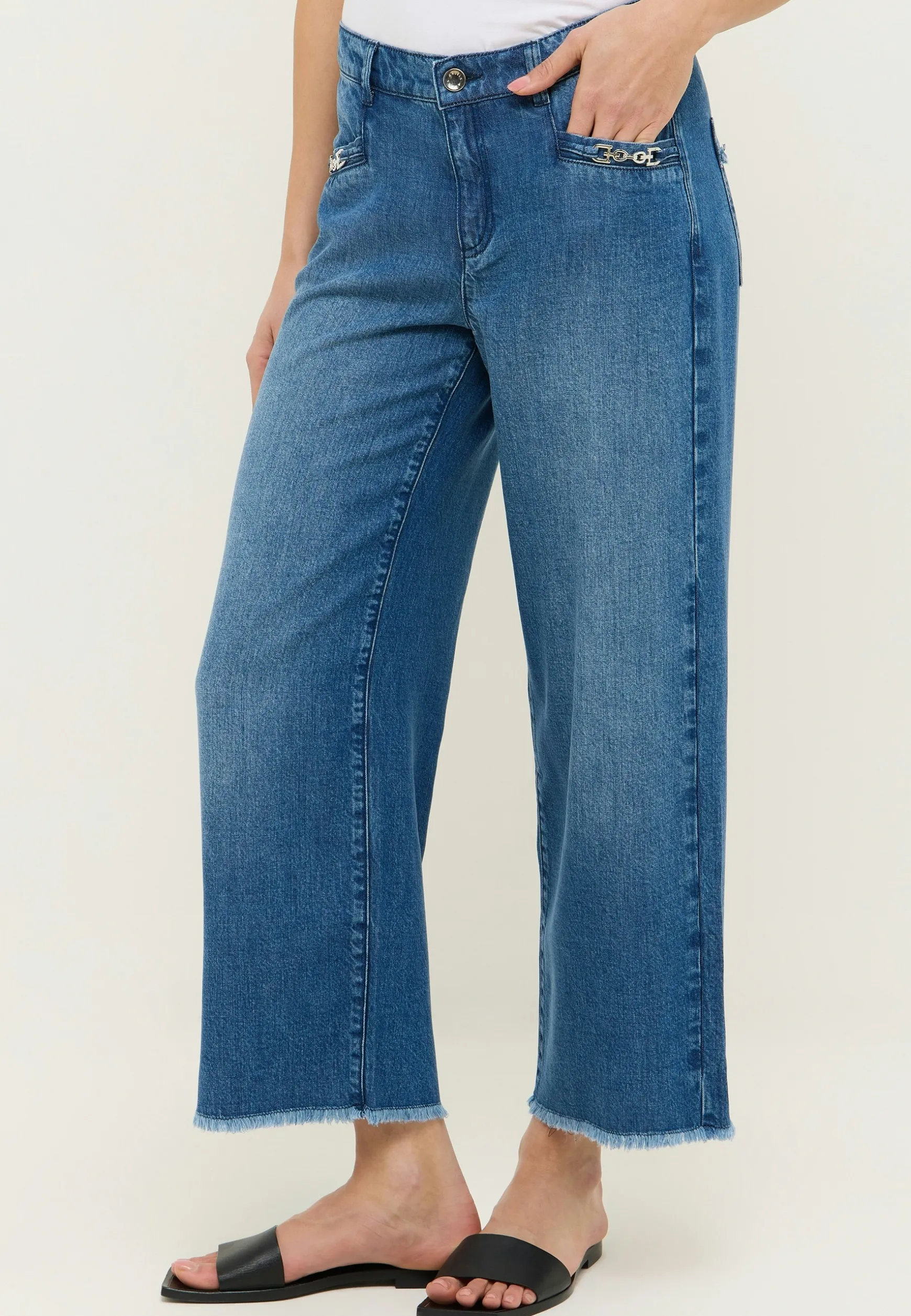 Jeans Culotte with Authentic Denim
