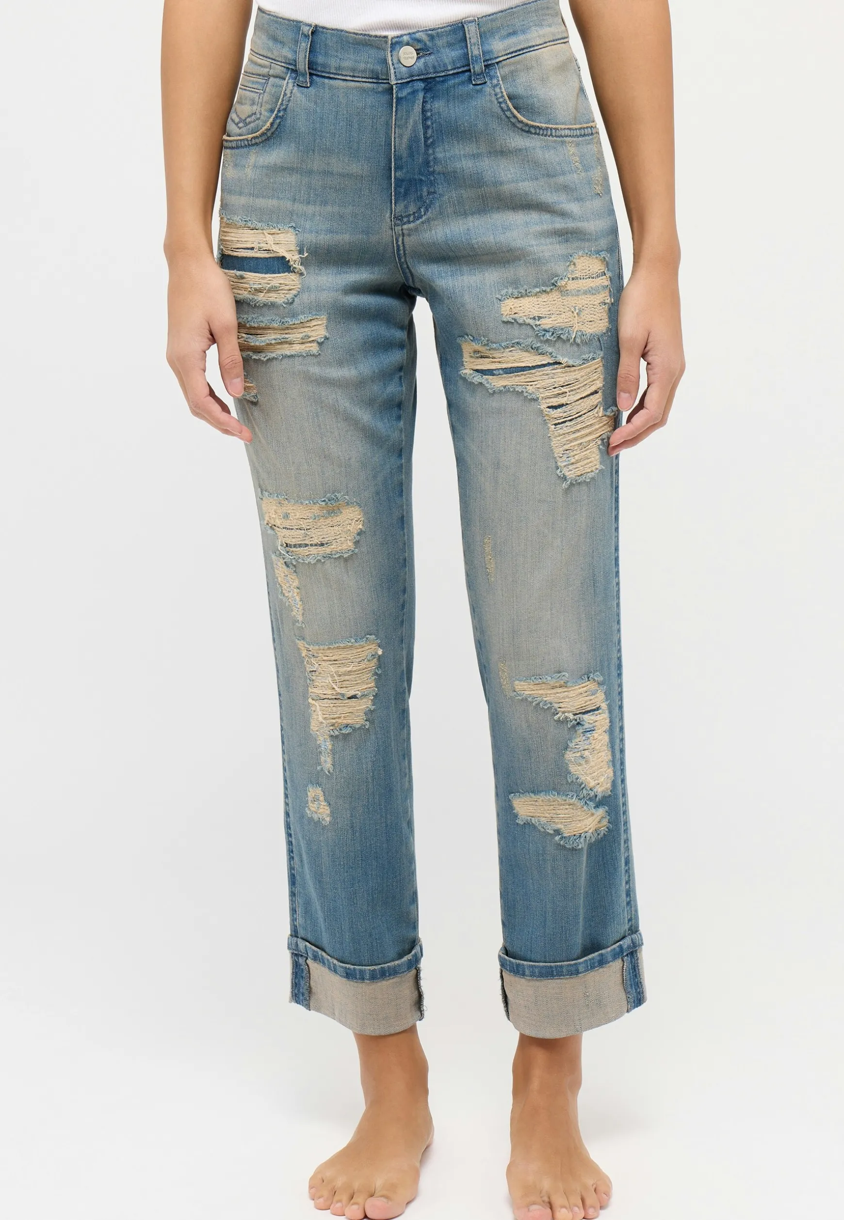 Jeans Darleen Crop TU in destroyed look