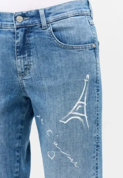 Jeans Darleen Crop TU with Paris print