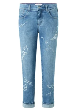 Jeans Darleen Crop TU with Paris print