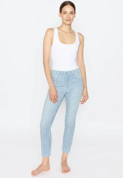 Jeans Skinny Ankle Zip with stripes