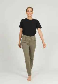 Jeans Skinny Button with colored denim