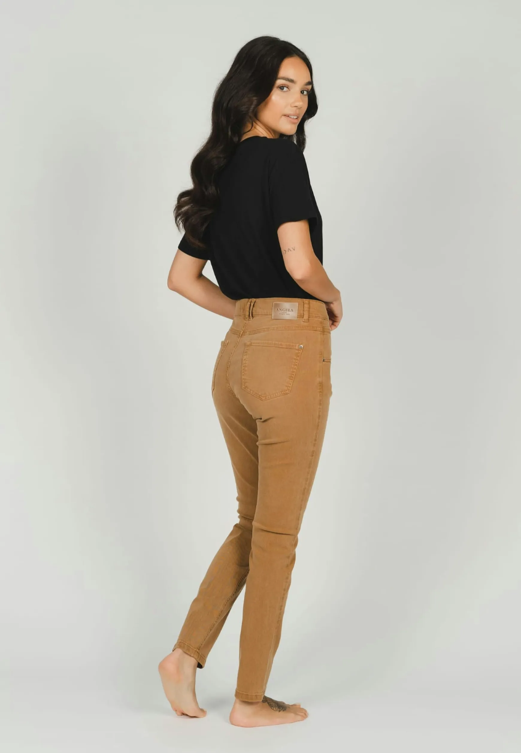 Jeans Skinny Button with colored denim