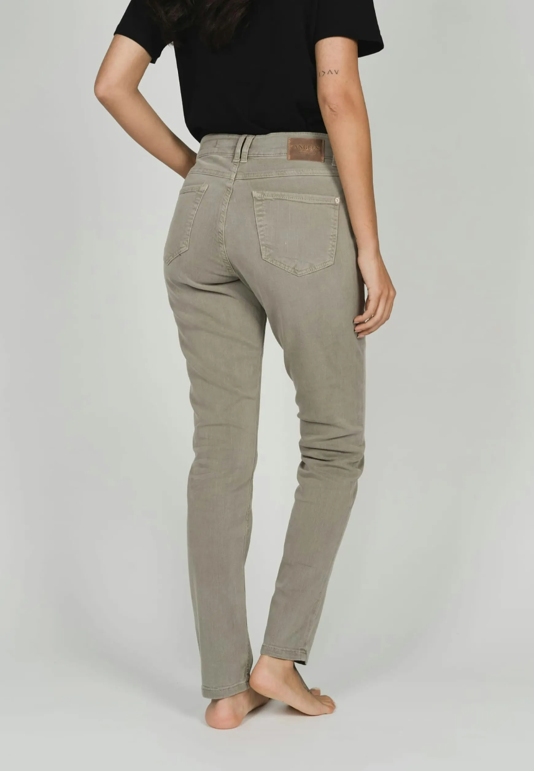 Jeans Skinny Button with colored denim
