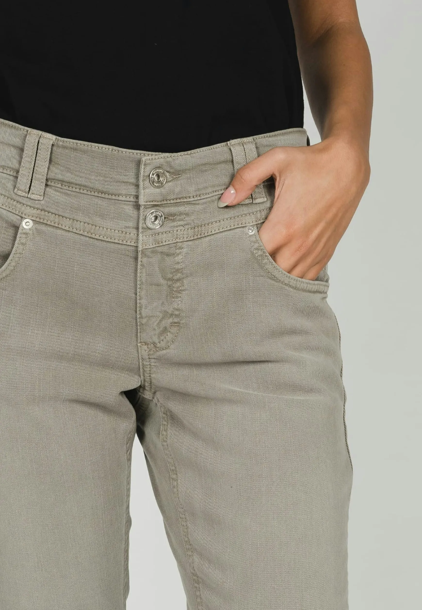Jeans Skinny Button with colored denim