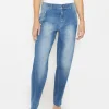 Mom Jeans Alma Crop with logo application