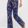 Pants Bootcut with Modern Flower Print