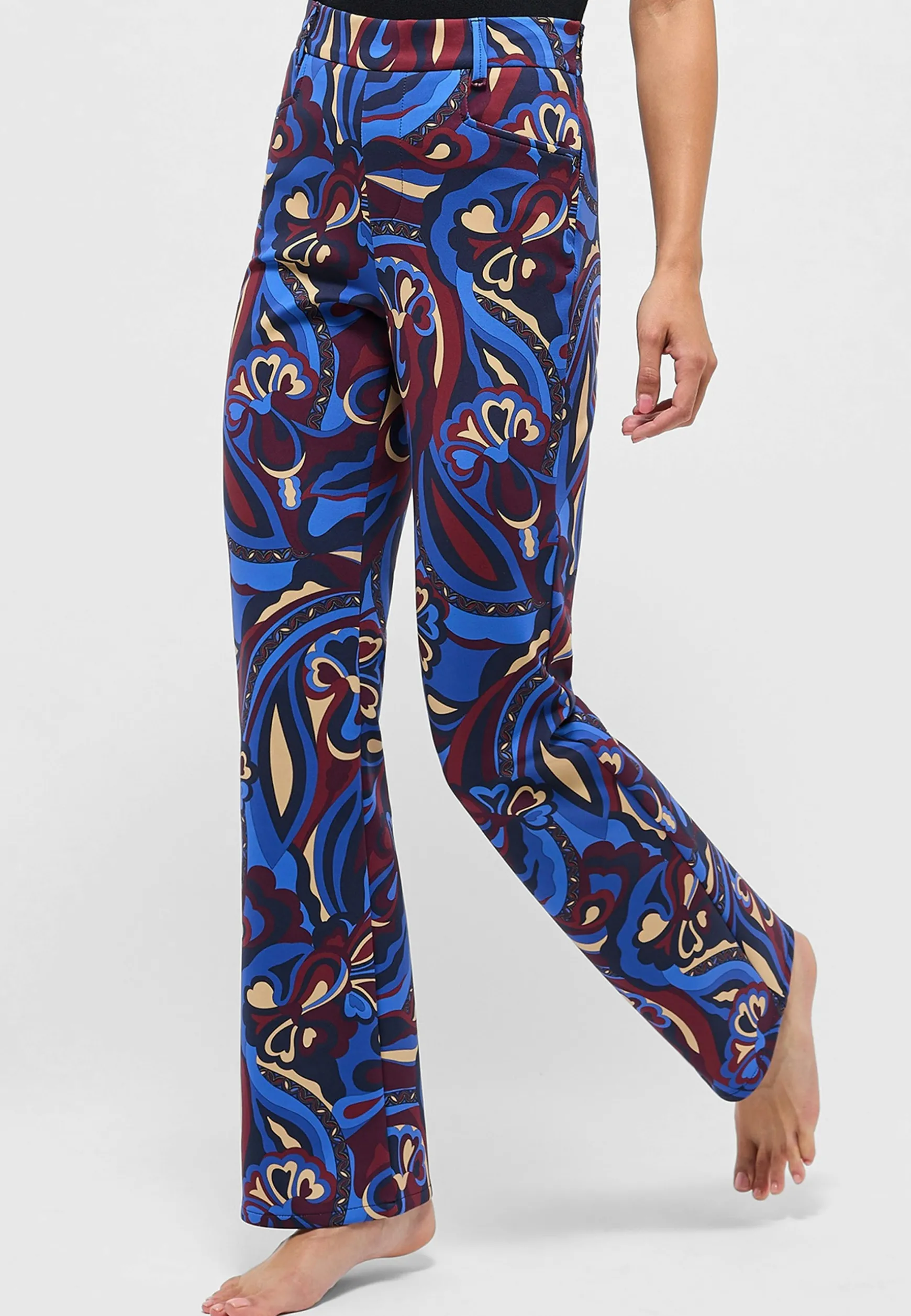 Pants Bootcut with Modern Flower Print