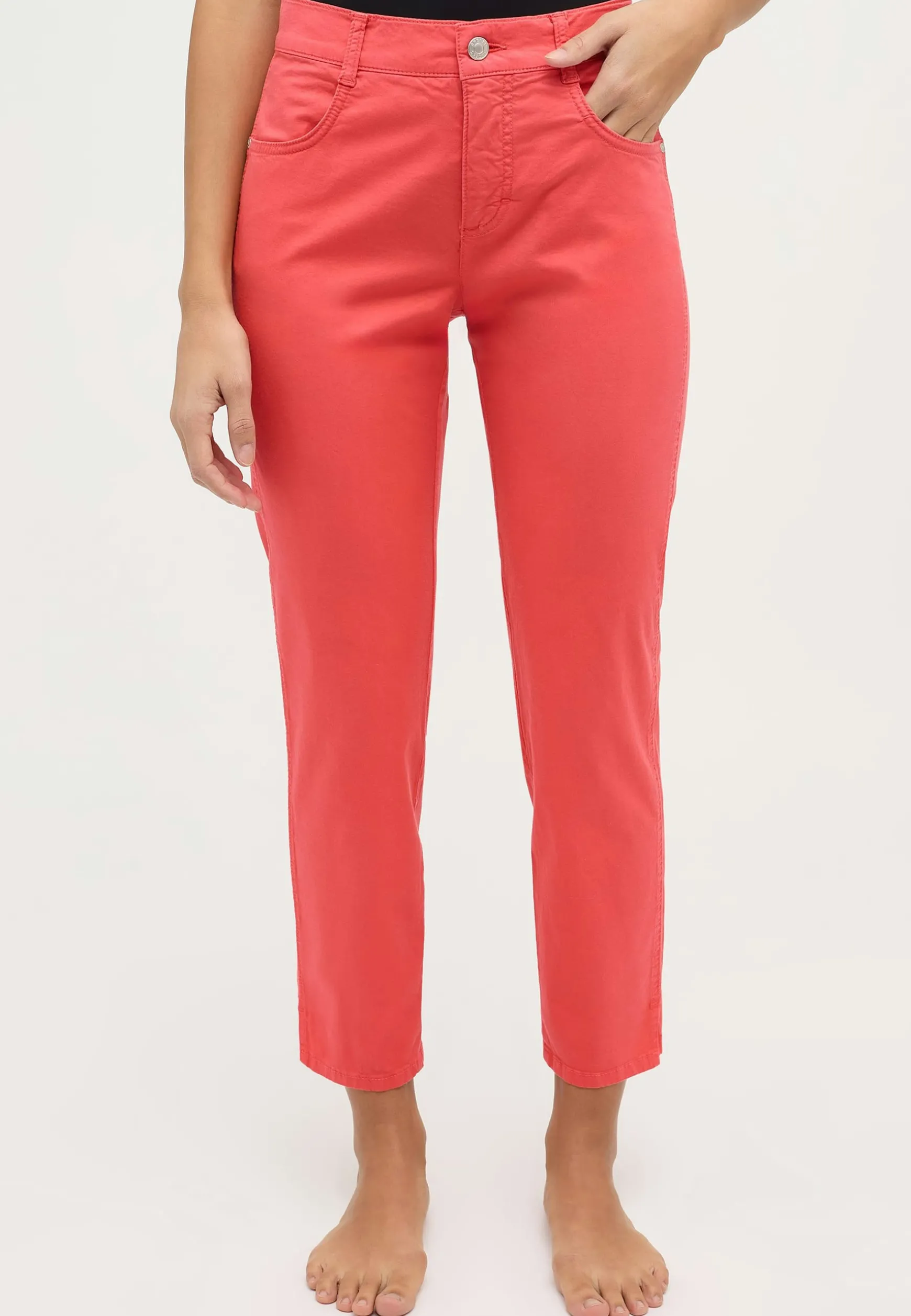 Pants Cici Crop Slit in solid design