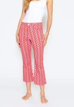 Pants cropped bootcut with print