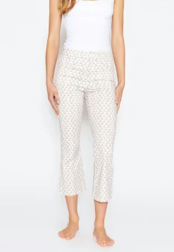 Pants cropped bootcut with print