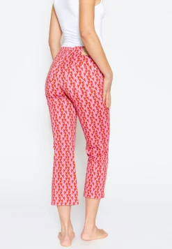 Pants cropped bootcut with print