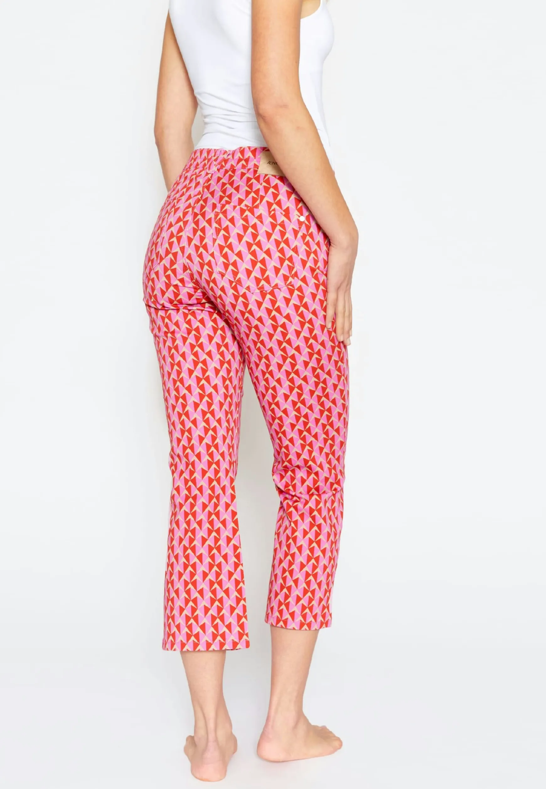 Pants cropped bootcut with print