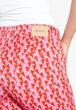Pants cropped bootcut with print