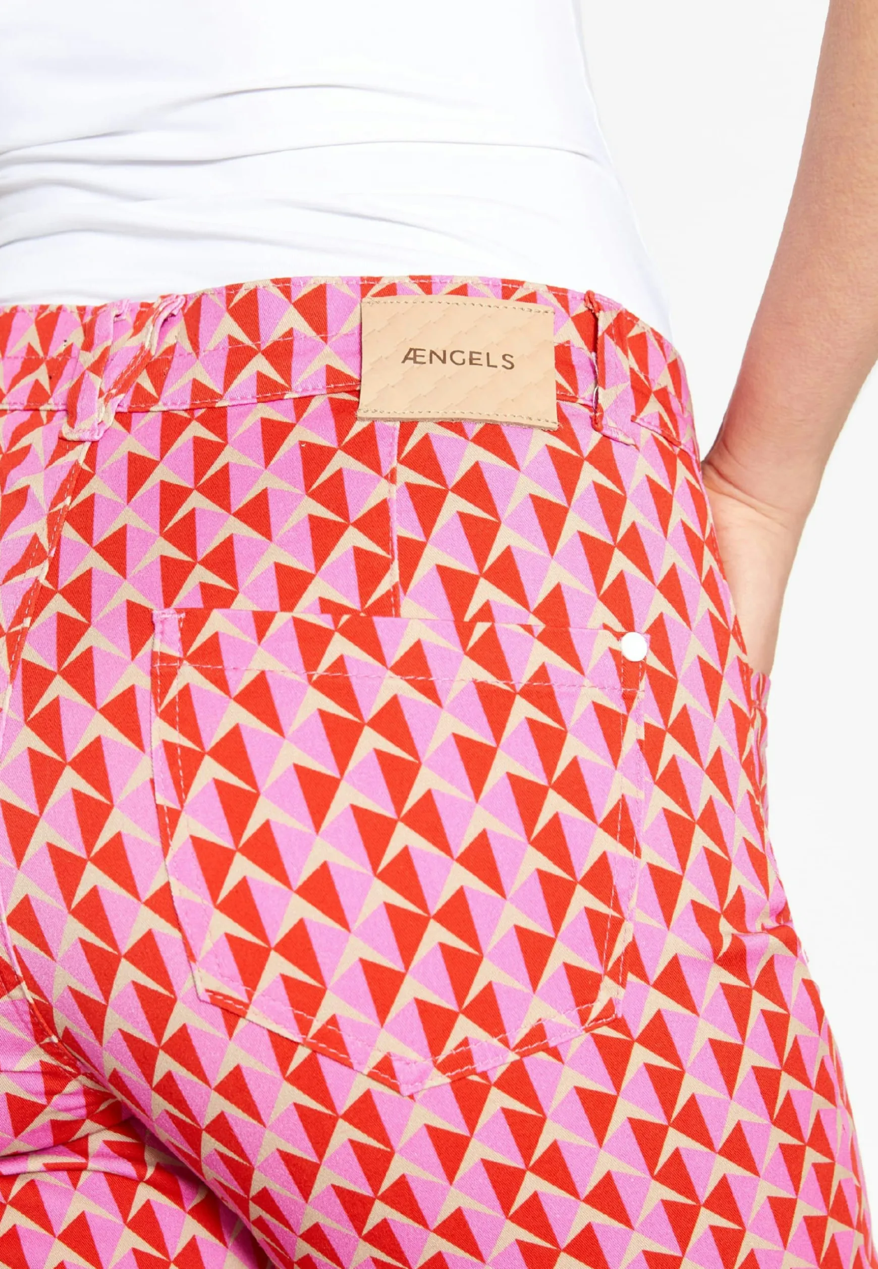 Pants cropped bootcut with print
