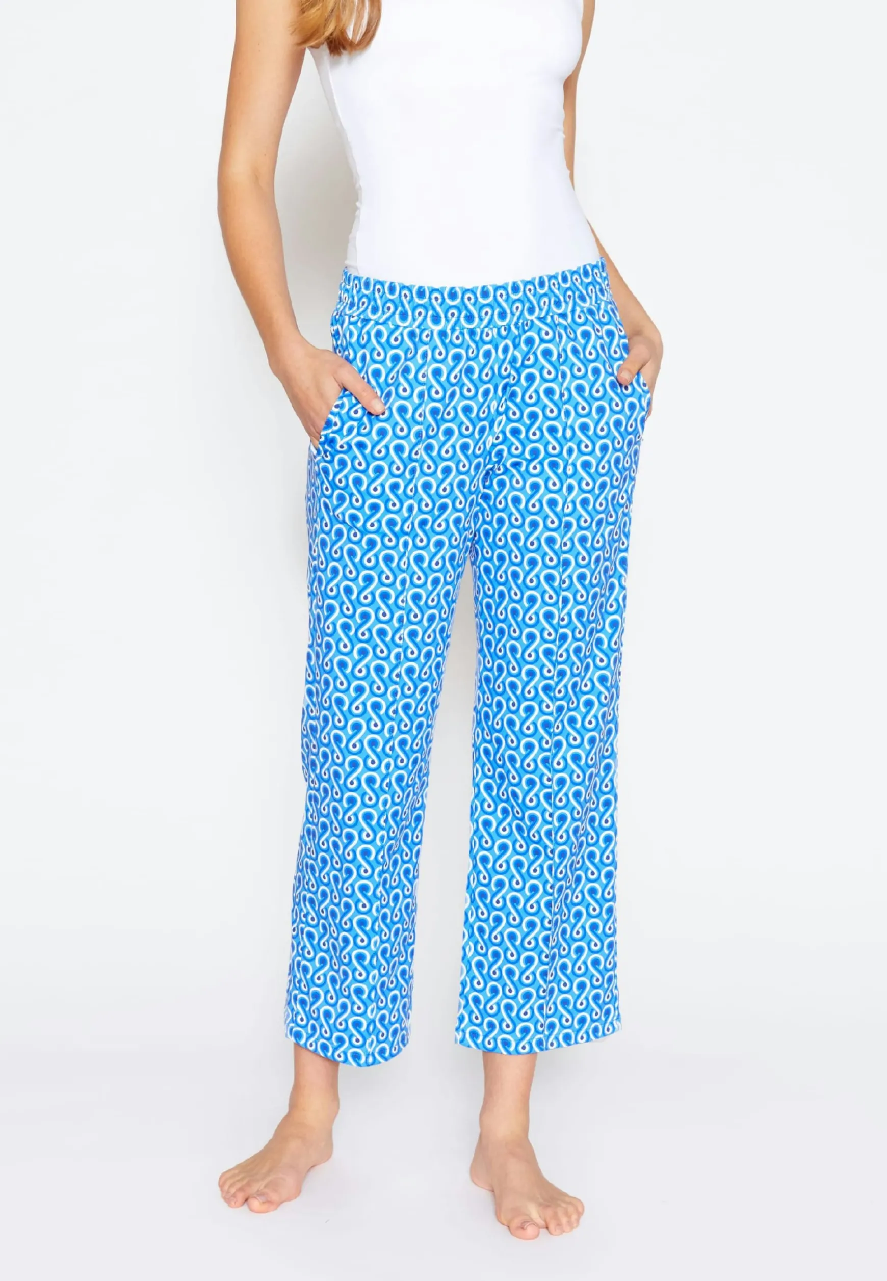 Pants Jogger Culotte with 70s print