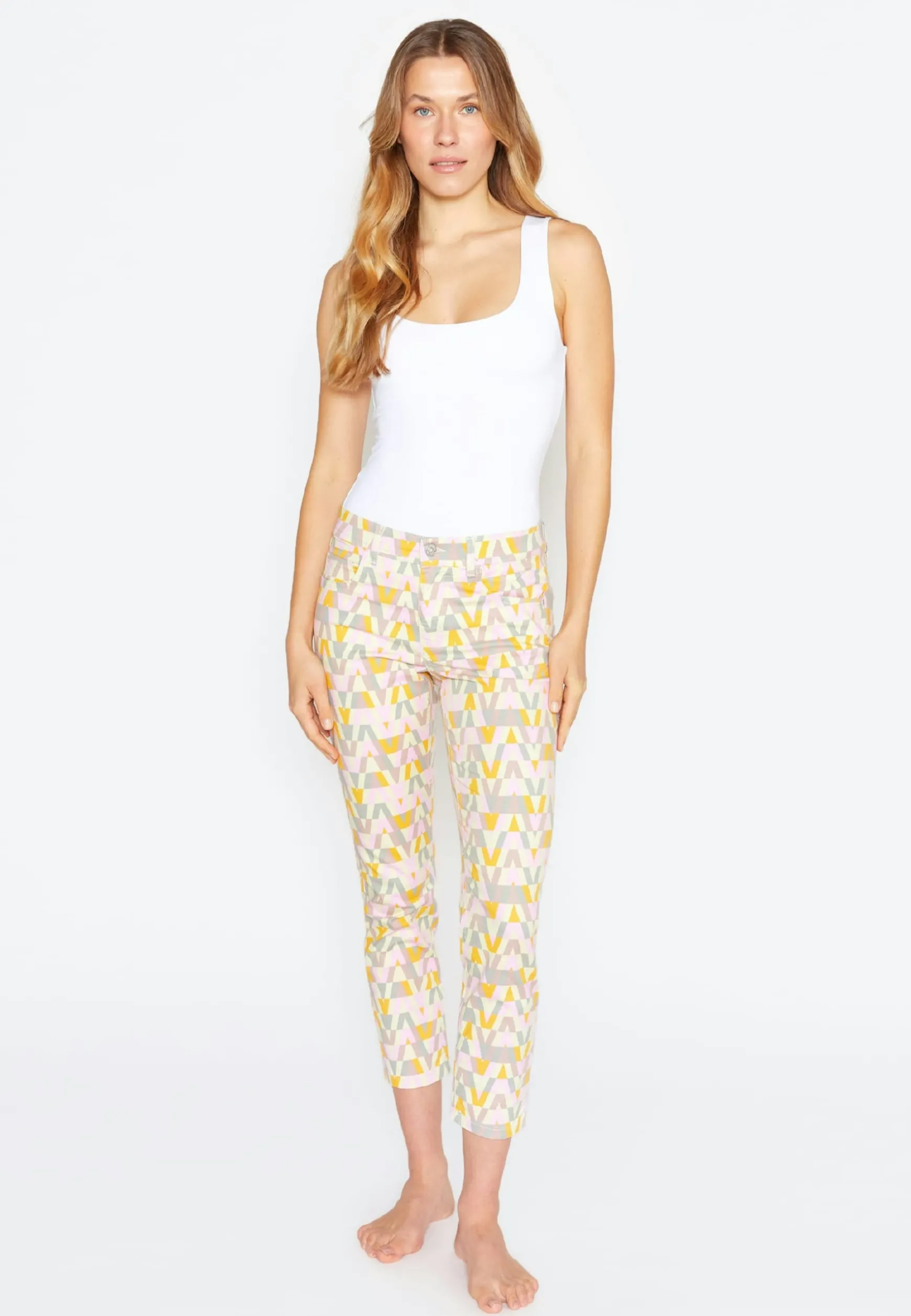 Pants Ornella with retro print