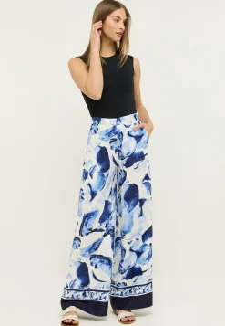 Pure Palazzo Pants with Floral Pattern