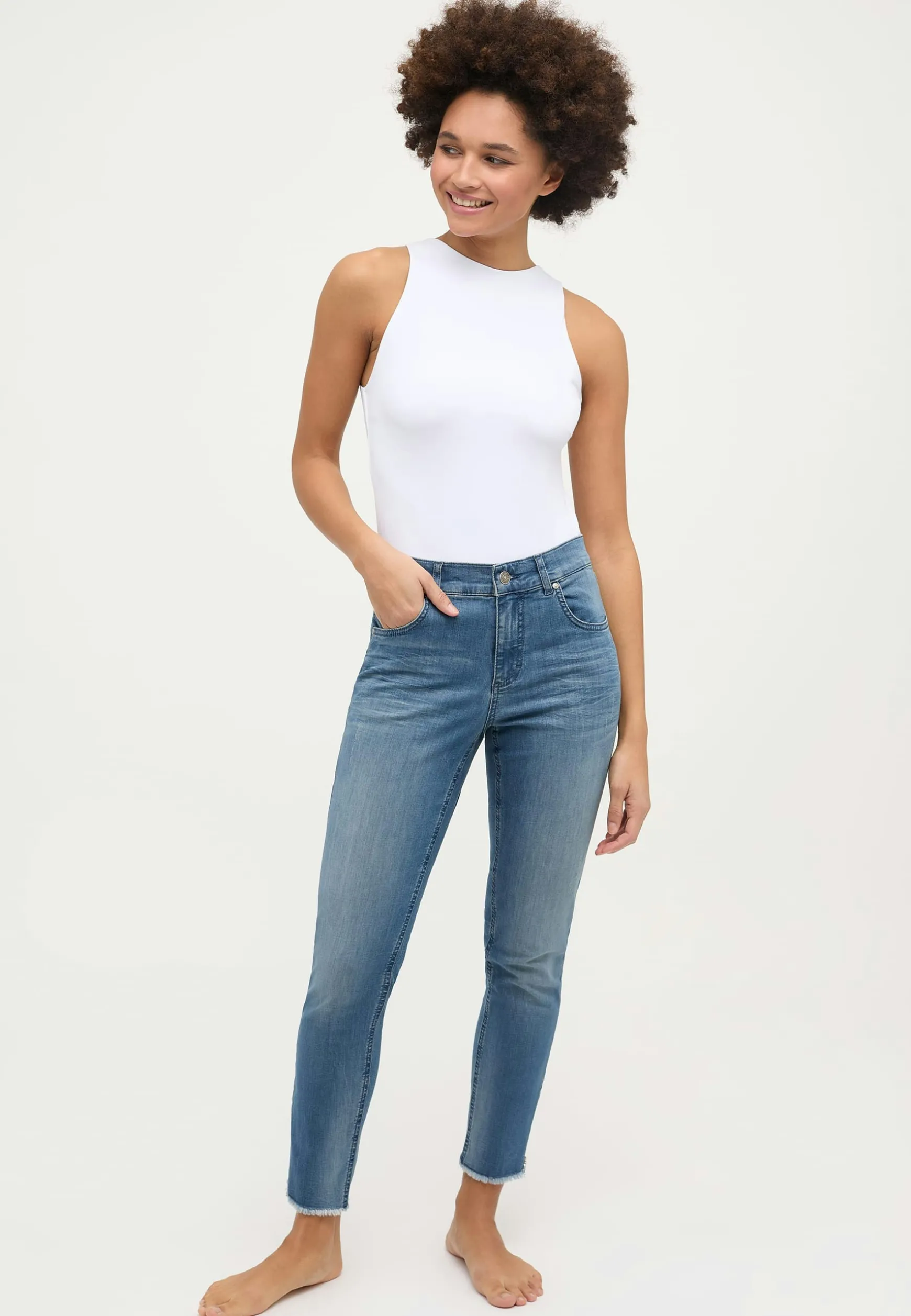 Skinny ankle jeans Zip Fringe