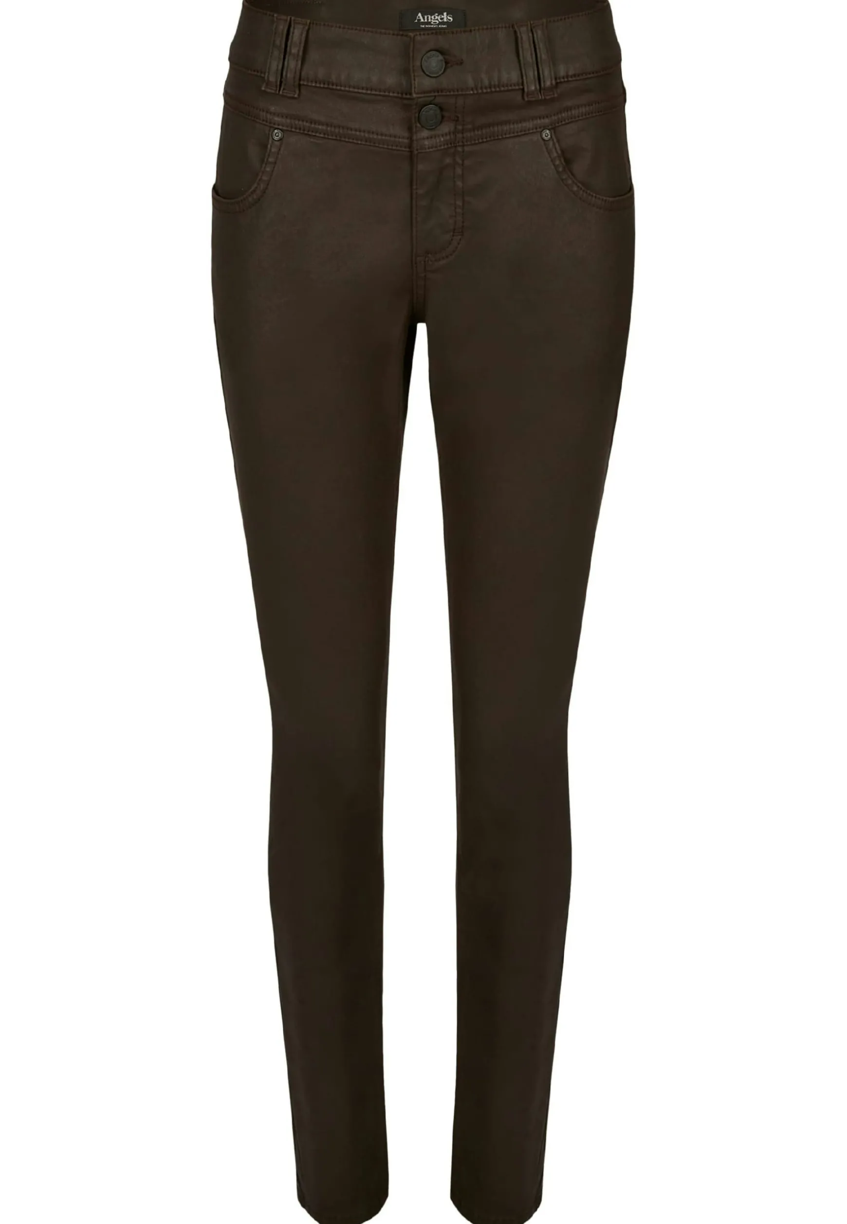 Skinny pants Button with leather look