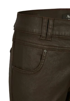 Skinny pants Button with leather look