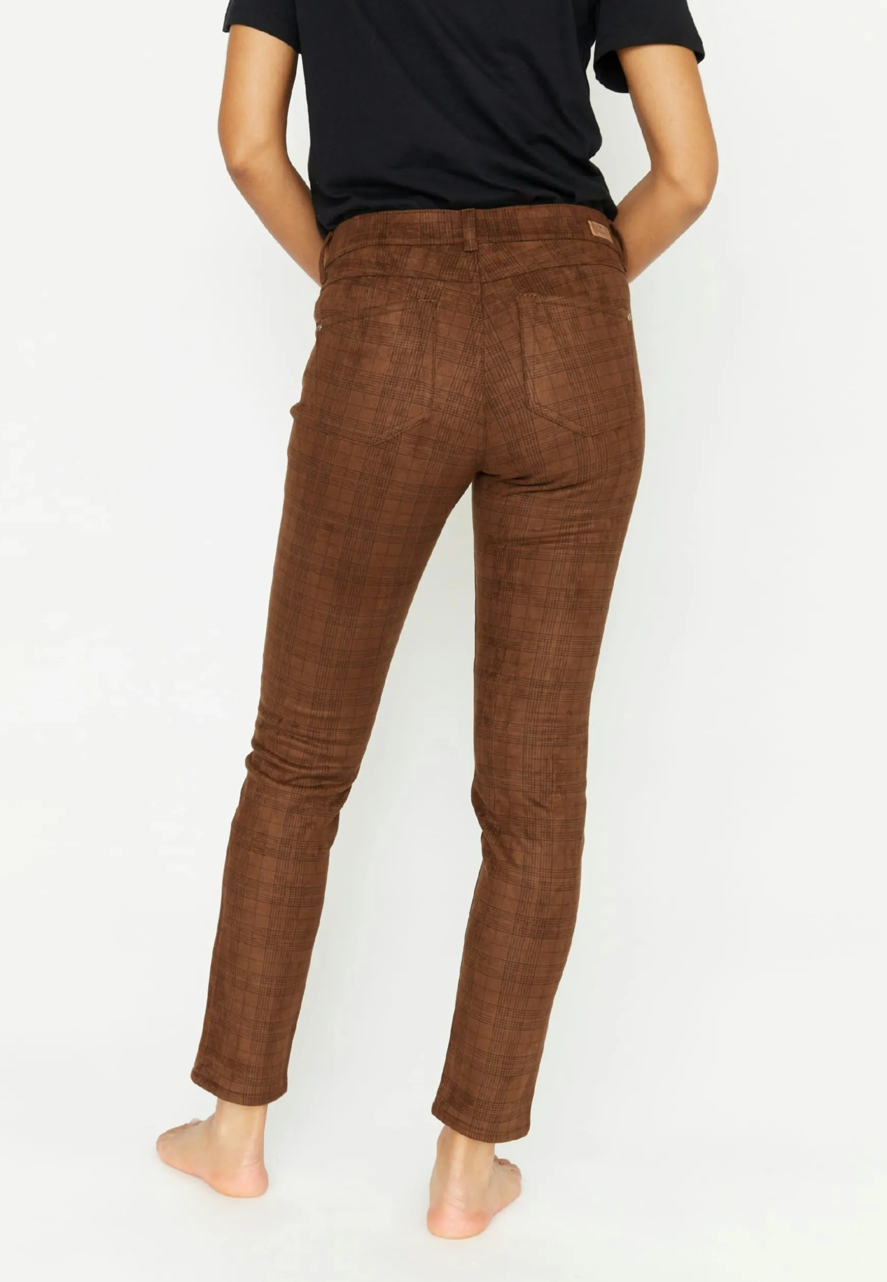 Skinny-fit Jeans with checked allover pattern