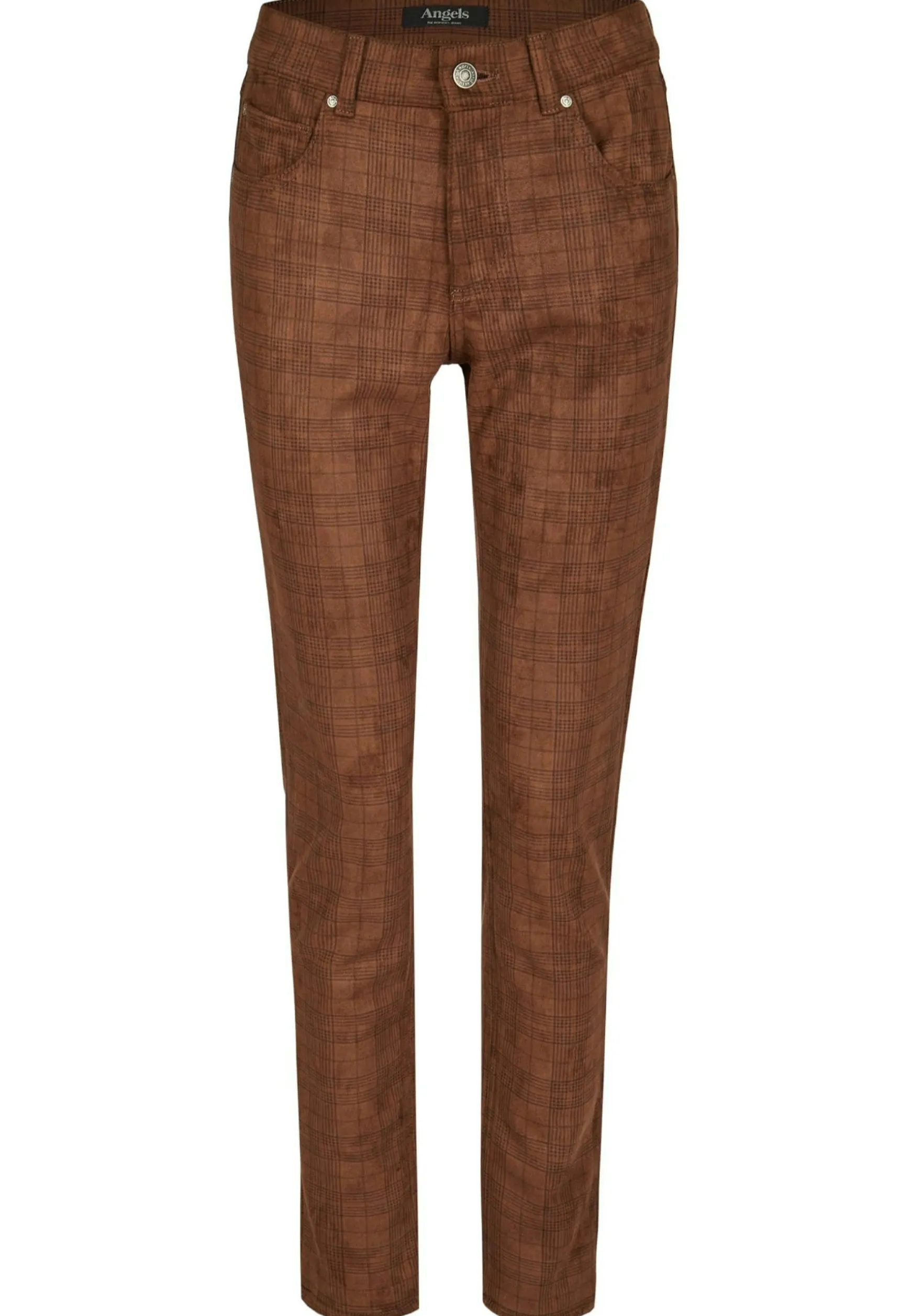 Skinny-fit Jeans with checked allover pattern