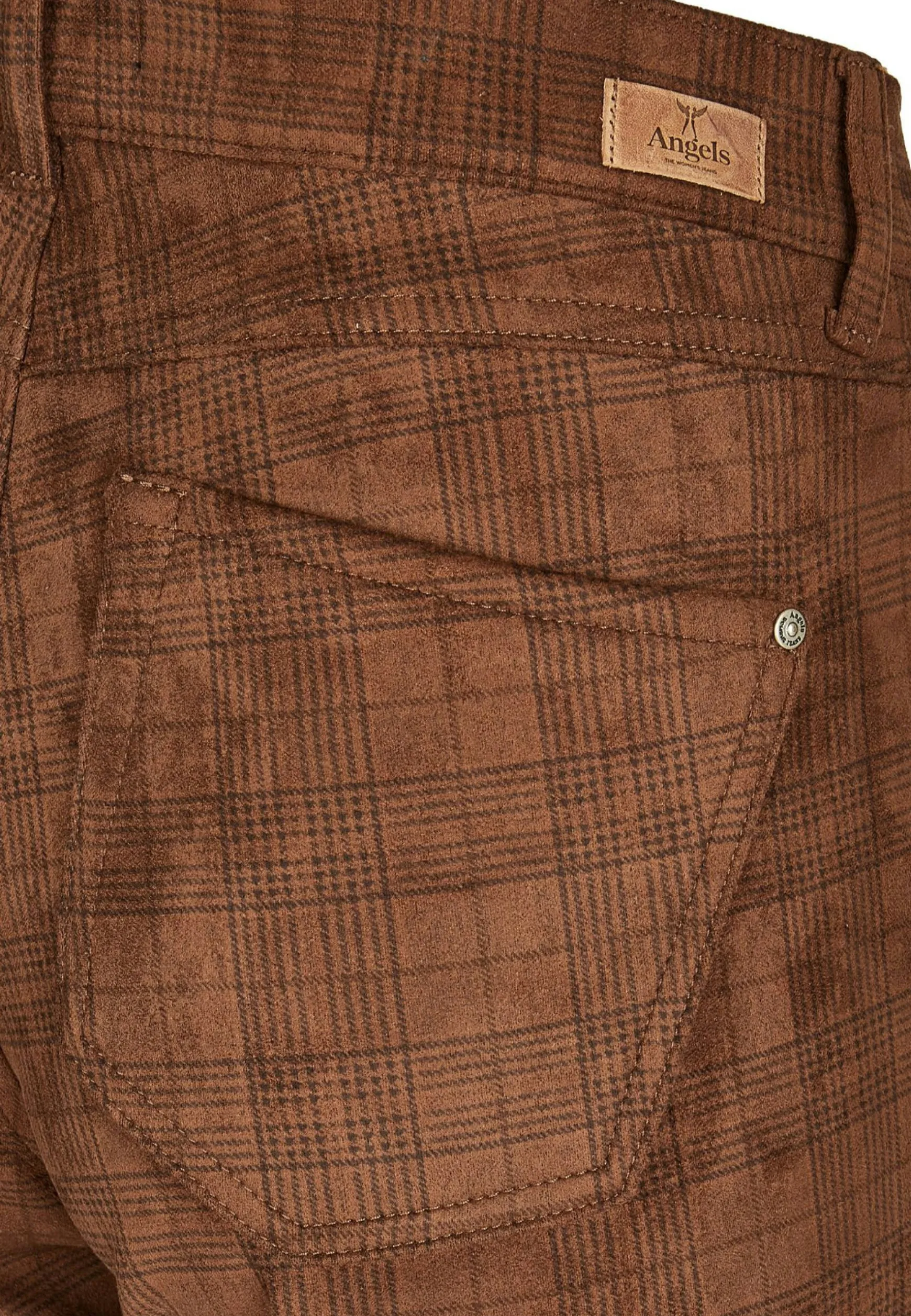 Skinny-fit Jeans with checked allover pattern